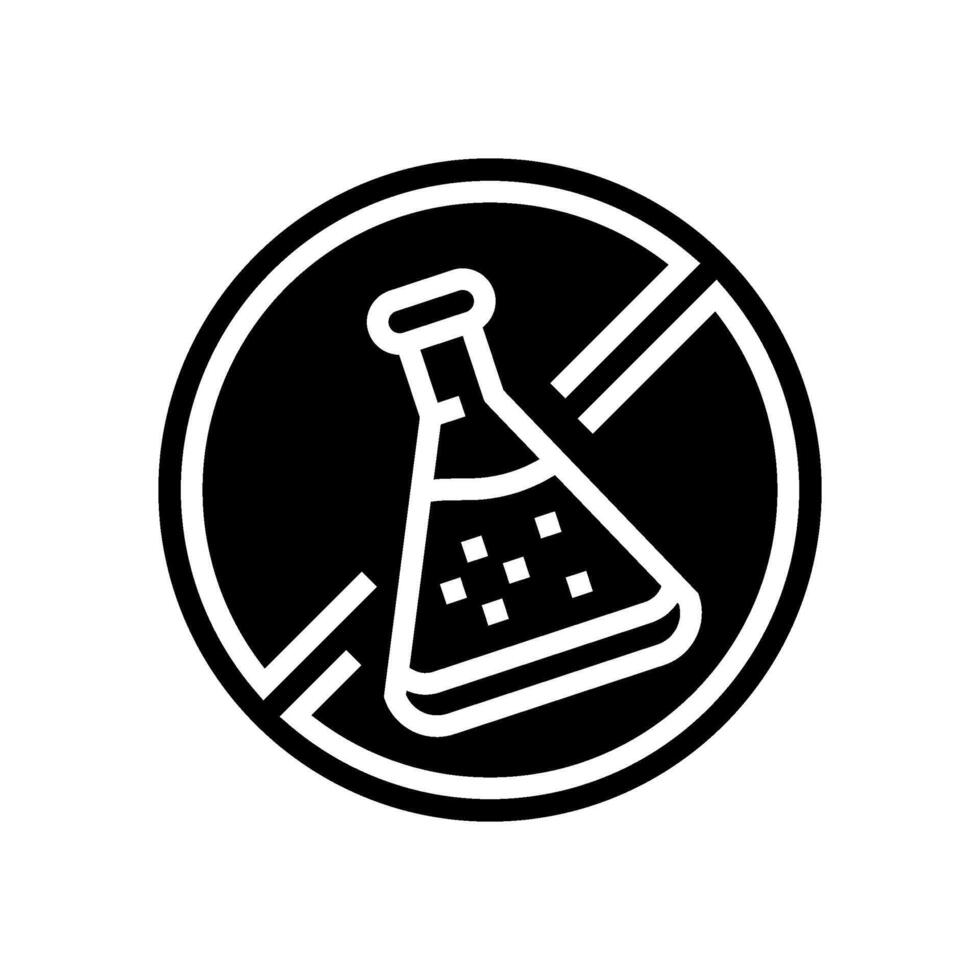 no preservatives product label warning glyph icon illustration vector