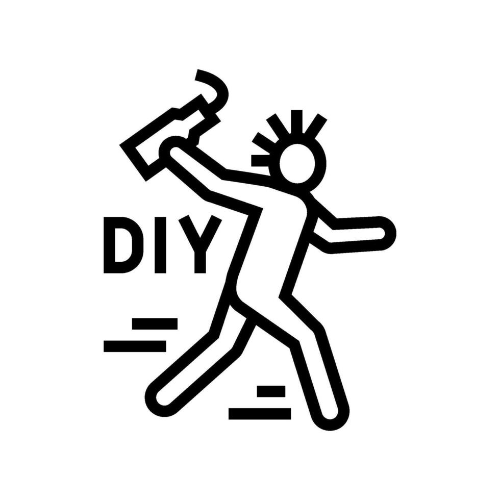 diy do it yourself subculture style line icon illustration vector