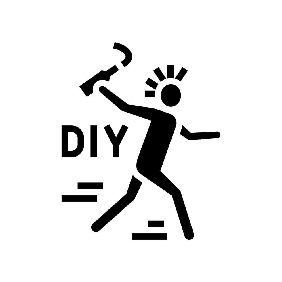 diy do it yourself subculture style glyph icon illustration vector