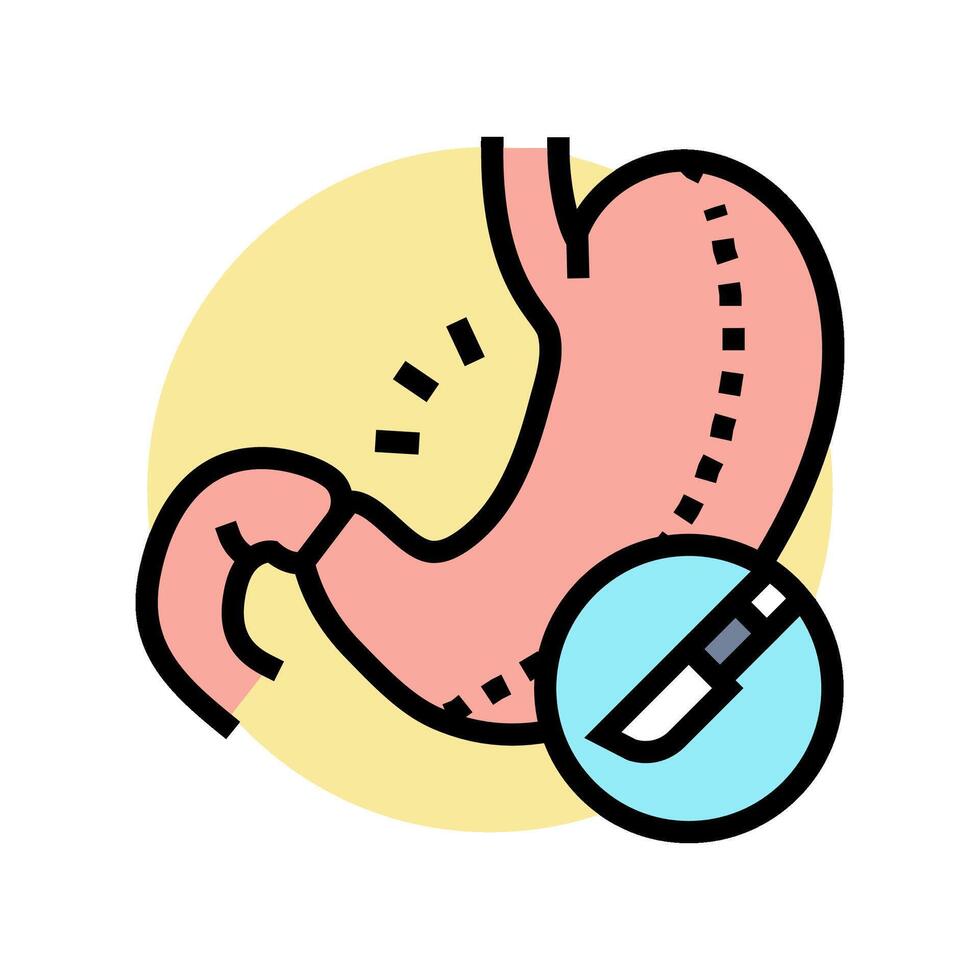 bariatric surgery obesity overweight color icon illustration vector