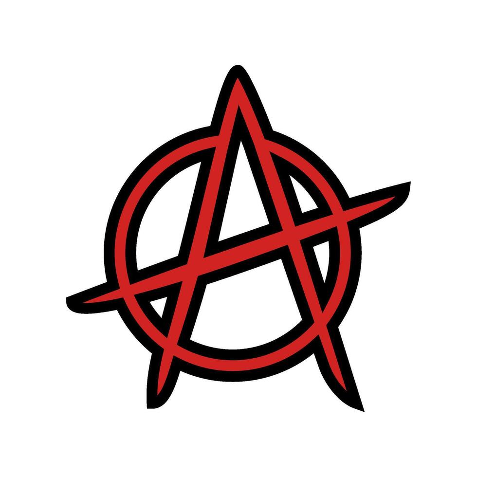 anarchy subculture style punk color icon illustration vector