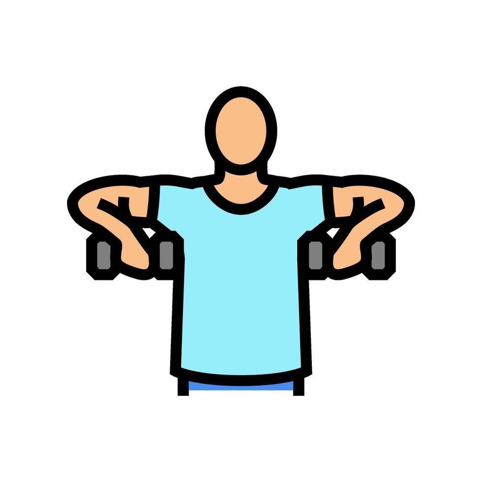 upright rows arm fitness exercise color icon illustration vector