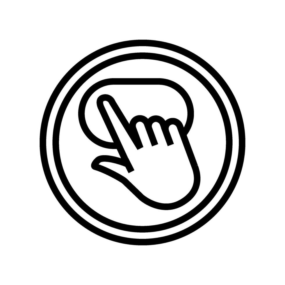 click and go app label product caution line icon illustration vector