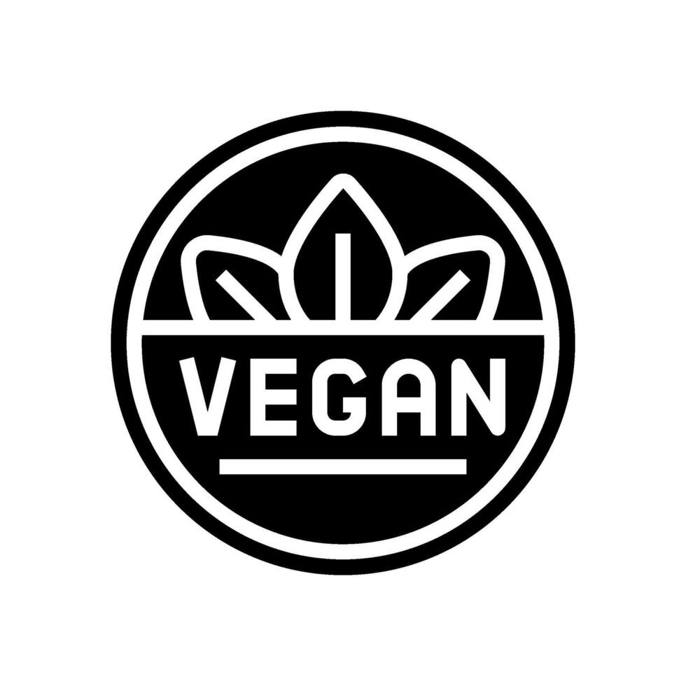vegan product label warning glyph icon illustration vector