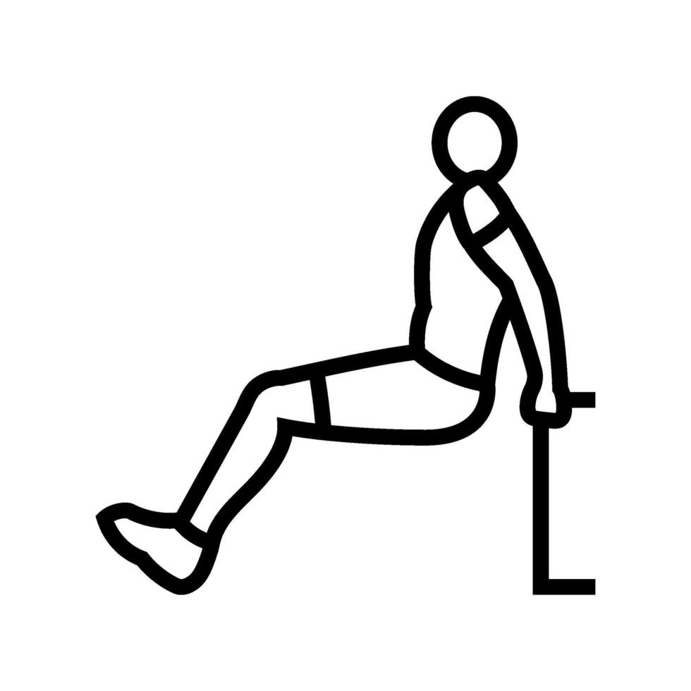 tricep dips arm fitness exercise line icon illustration vector