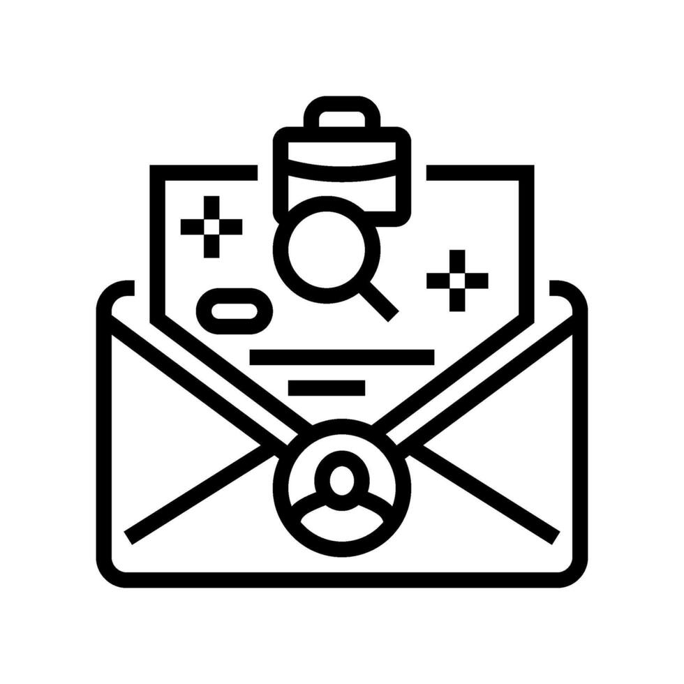 text recruiting recruitment business work job line icon illustration vector