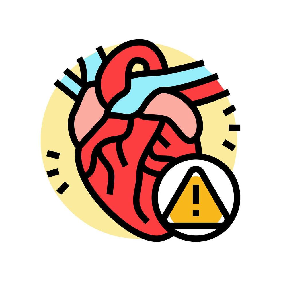 cardiovascular disease obesity overweight color icon illustration vector