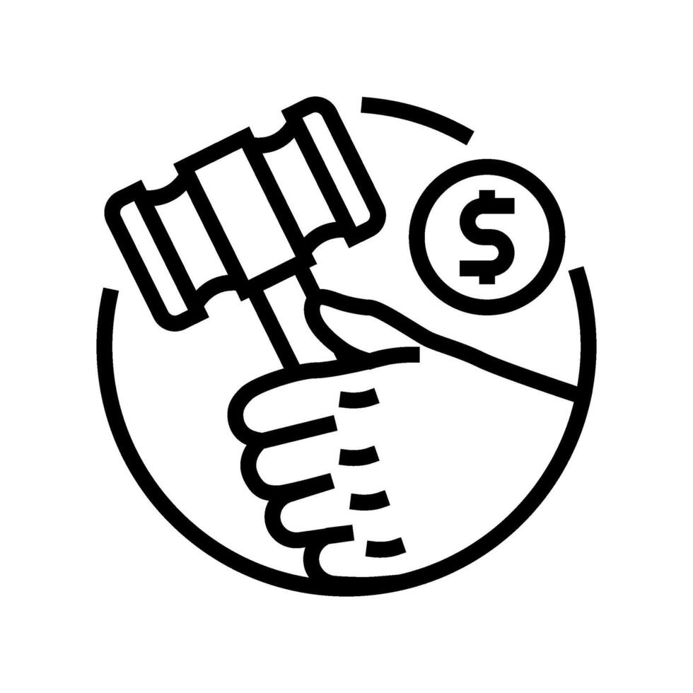 bid rigging money business cash line icon illustration vector