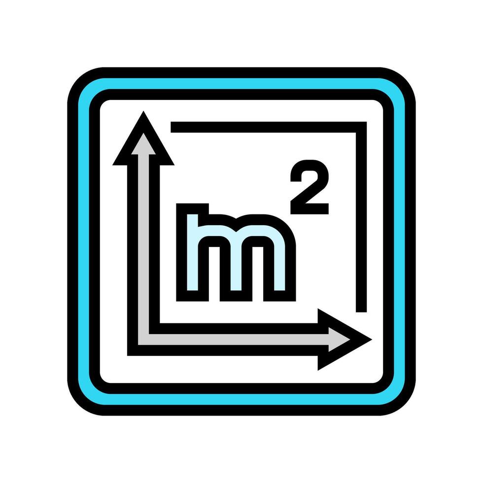 area square metre label product caution color icon illustration vector