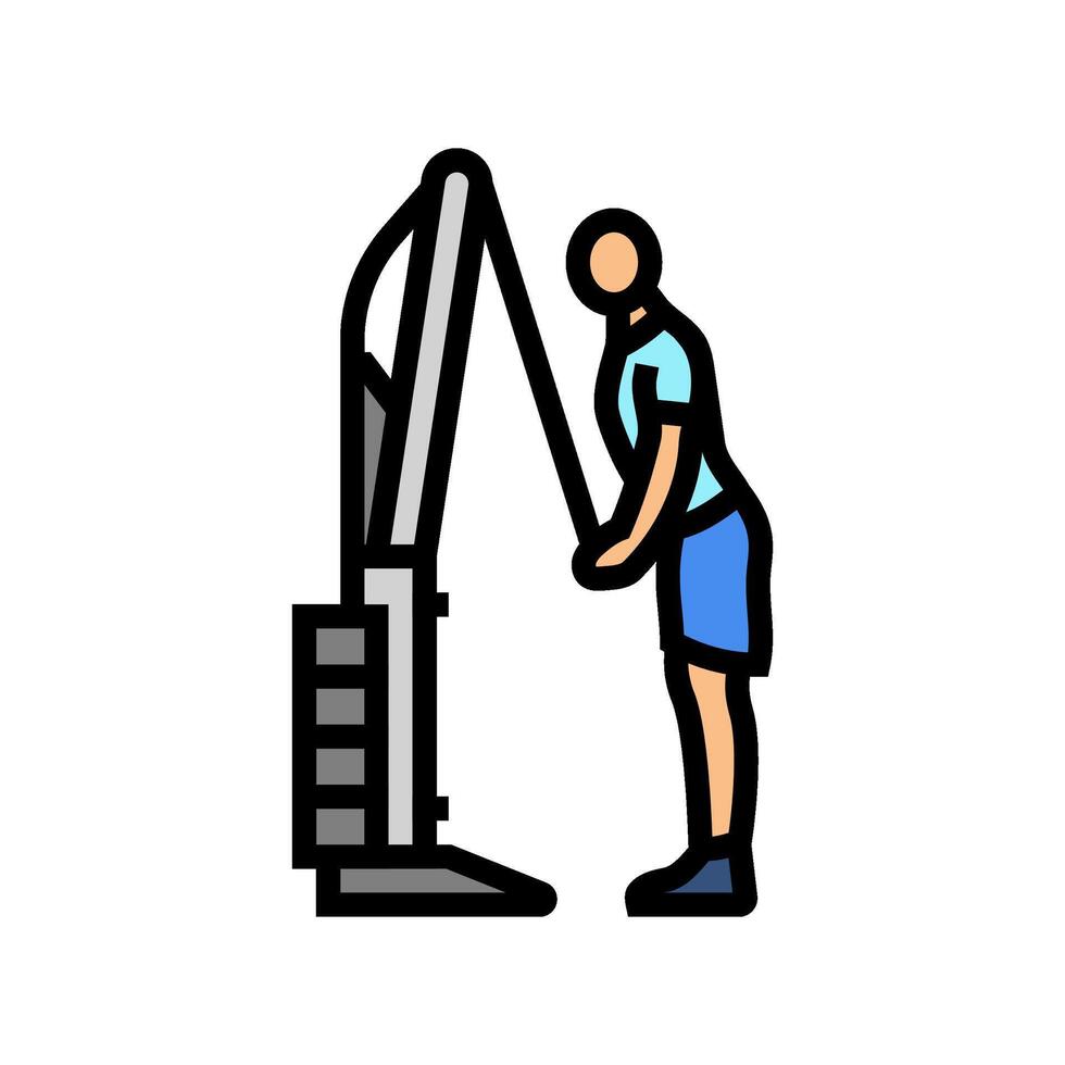 cable tricep pushdowns arm fitness exercise color icon illustration vector