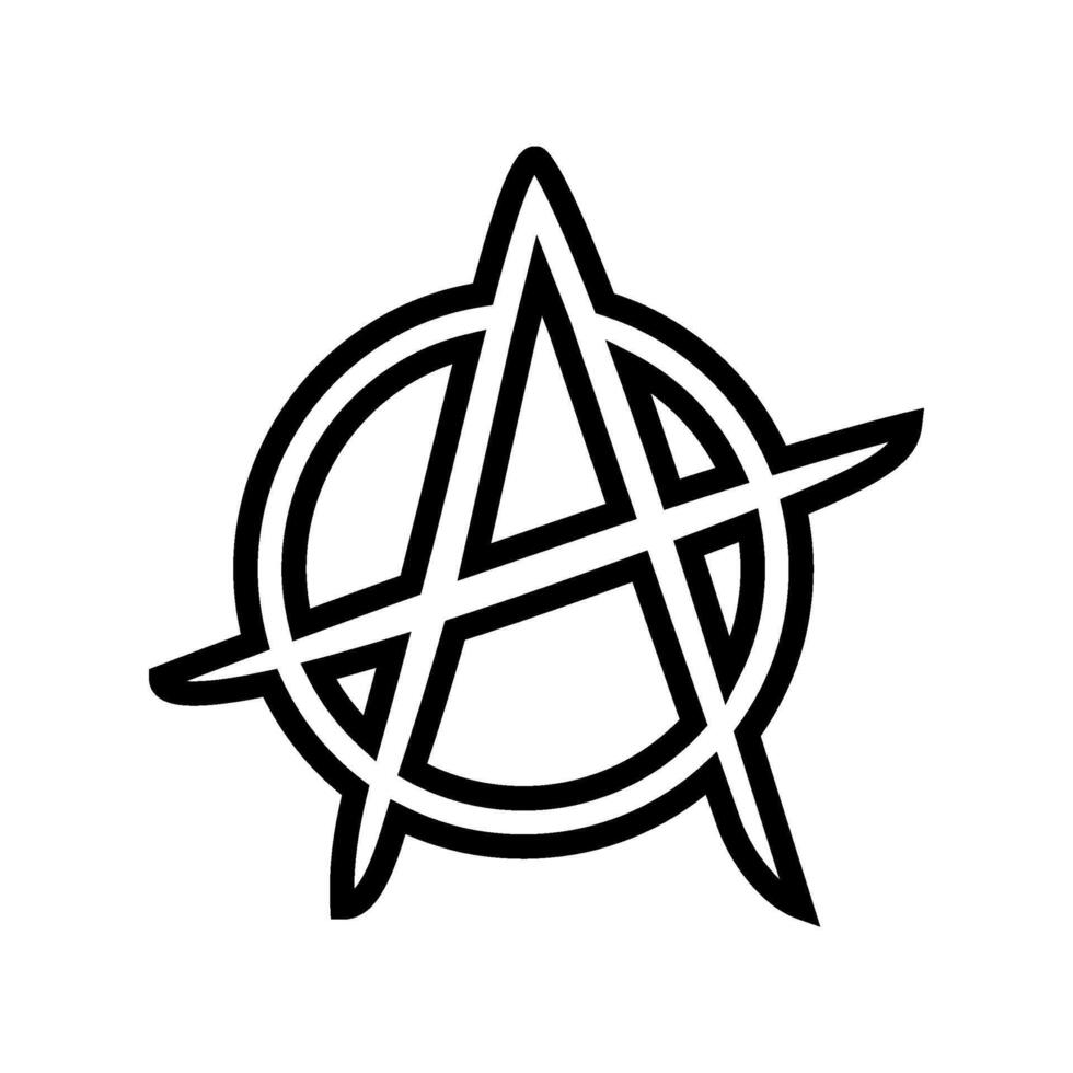 anarchy subculture style punk line icon illustration vector