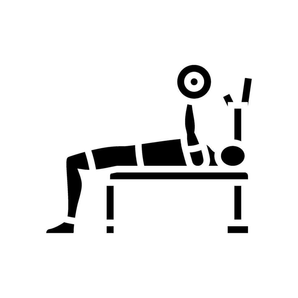 close grip bench press arm fitness exercise glyph icon illustration vector