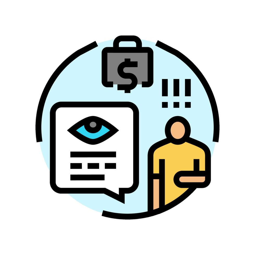 whistleblower money business cash color icon illustration vector