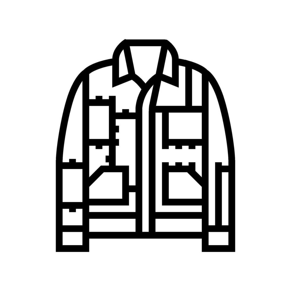 patchwork jacket diy fashion handmade line icon illustration vector