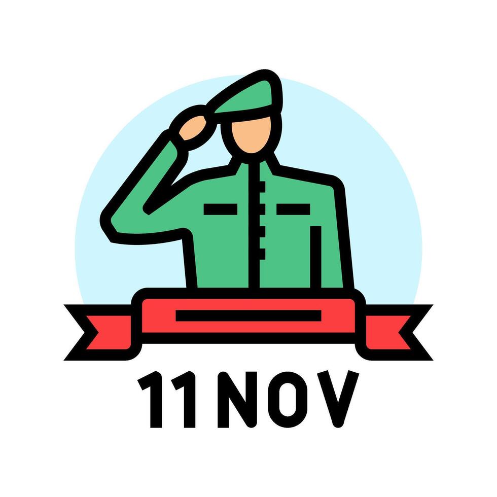 veterans day usa holiday color icon illustration vector