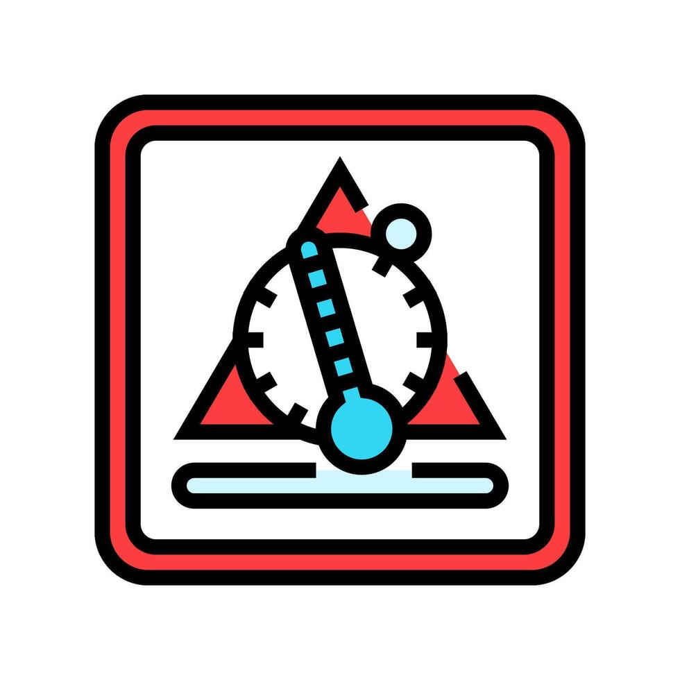 temperature sensitive product label warning color icon illustration vector