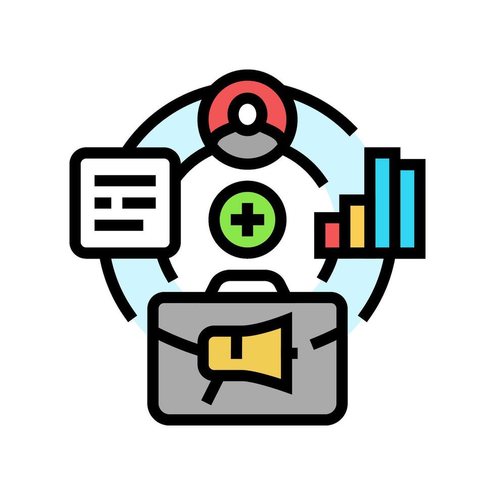 candidate relationship management crm color icon illustration vector