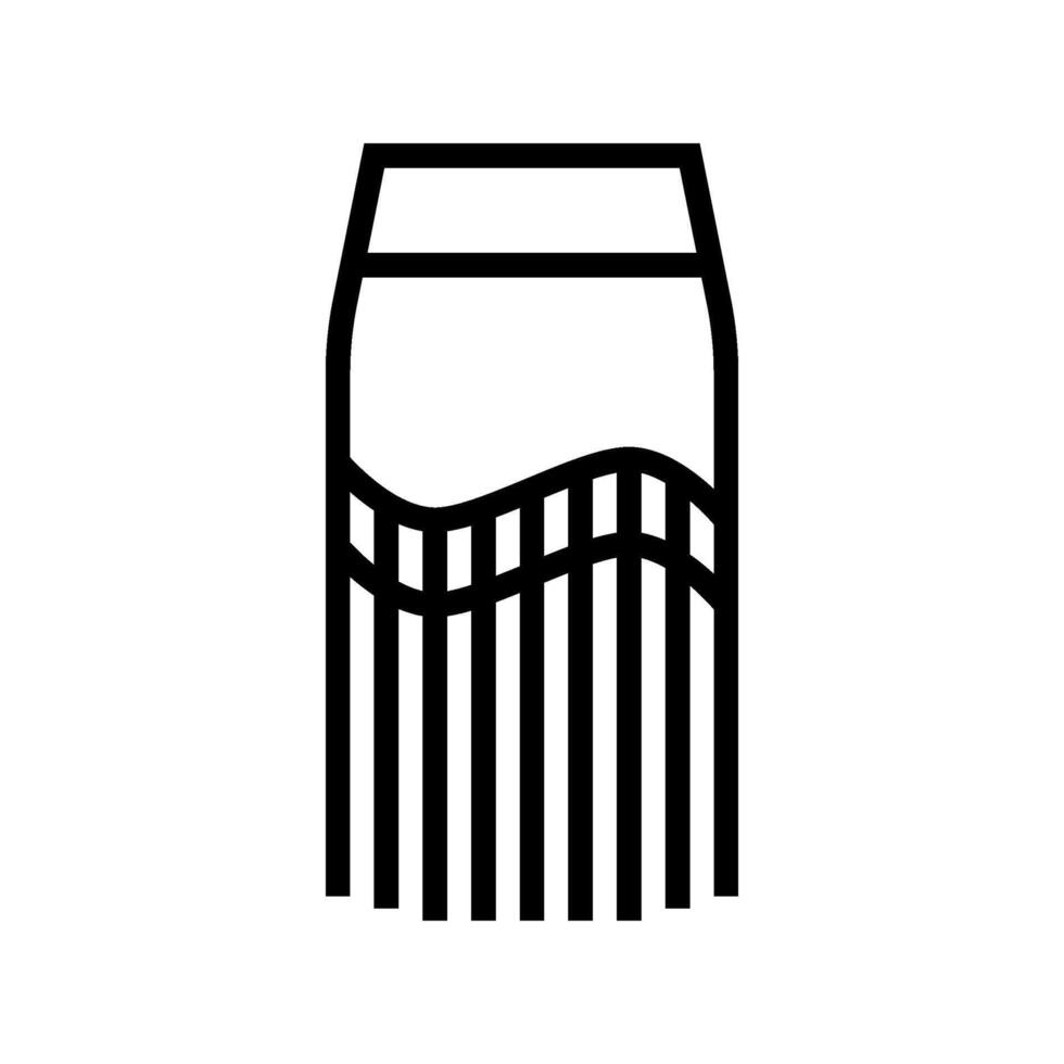 fringed skirts diy fashion handmade line icon illustration vector