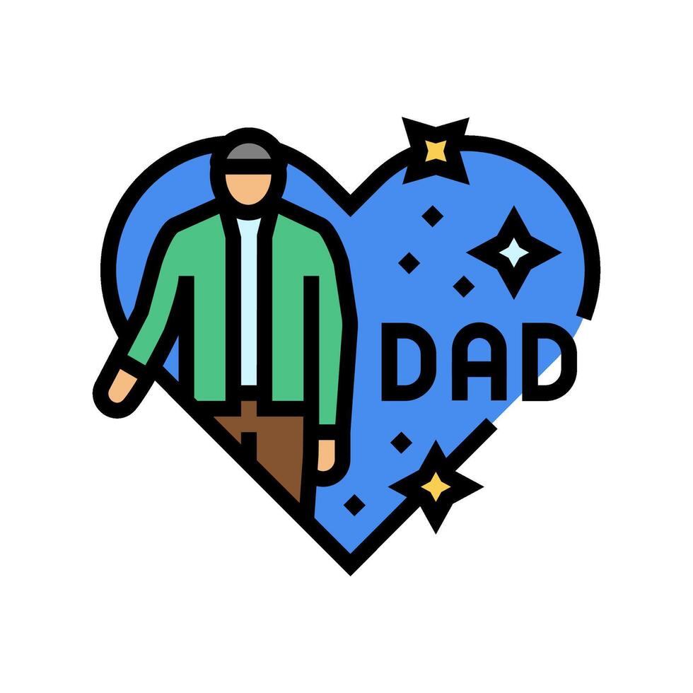 fathers day usa holiday color icon illustration vector