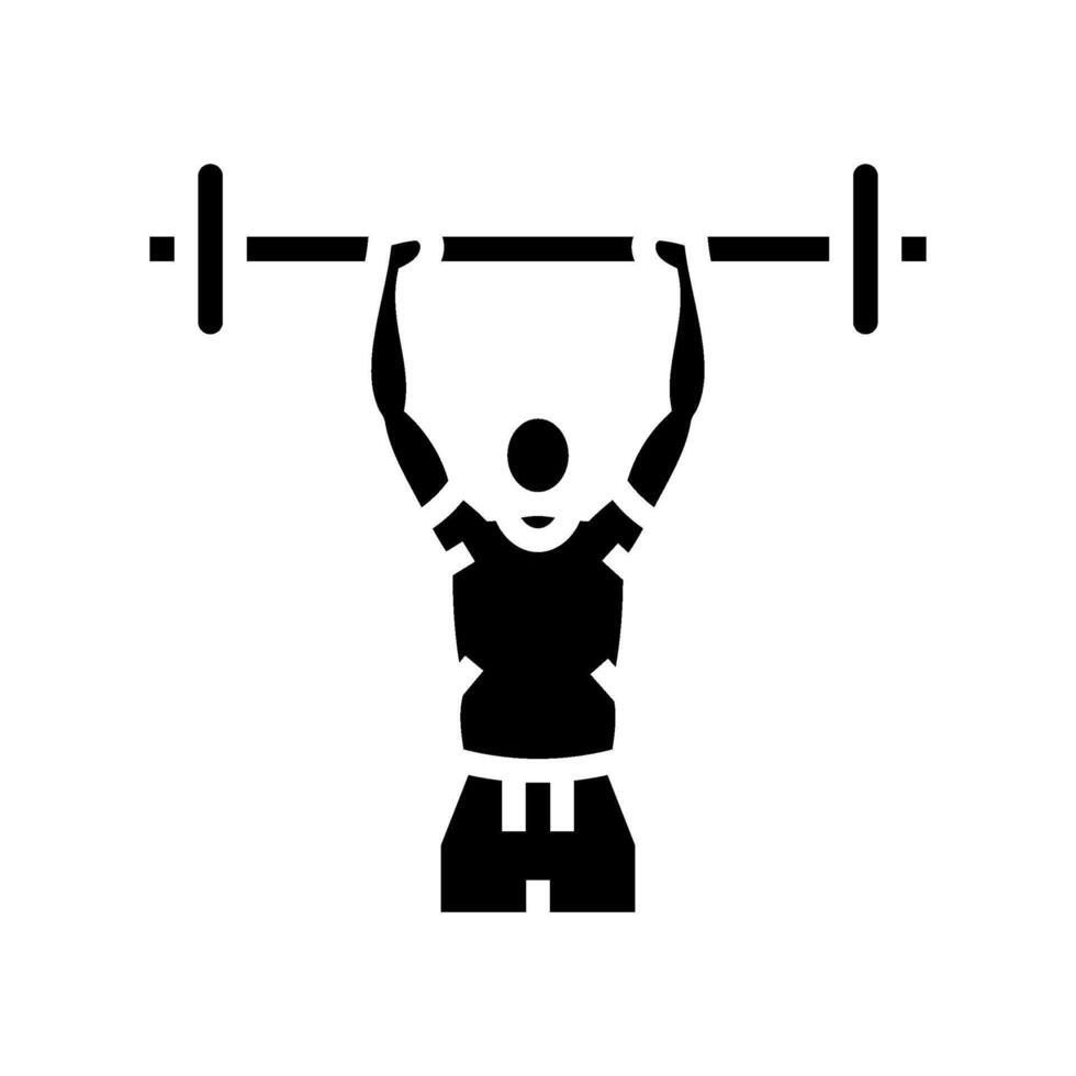 overhead press arm fitness exercise glyph icon illustration vector