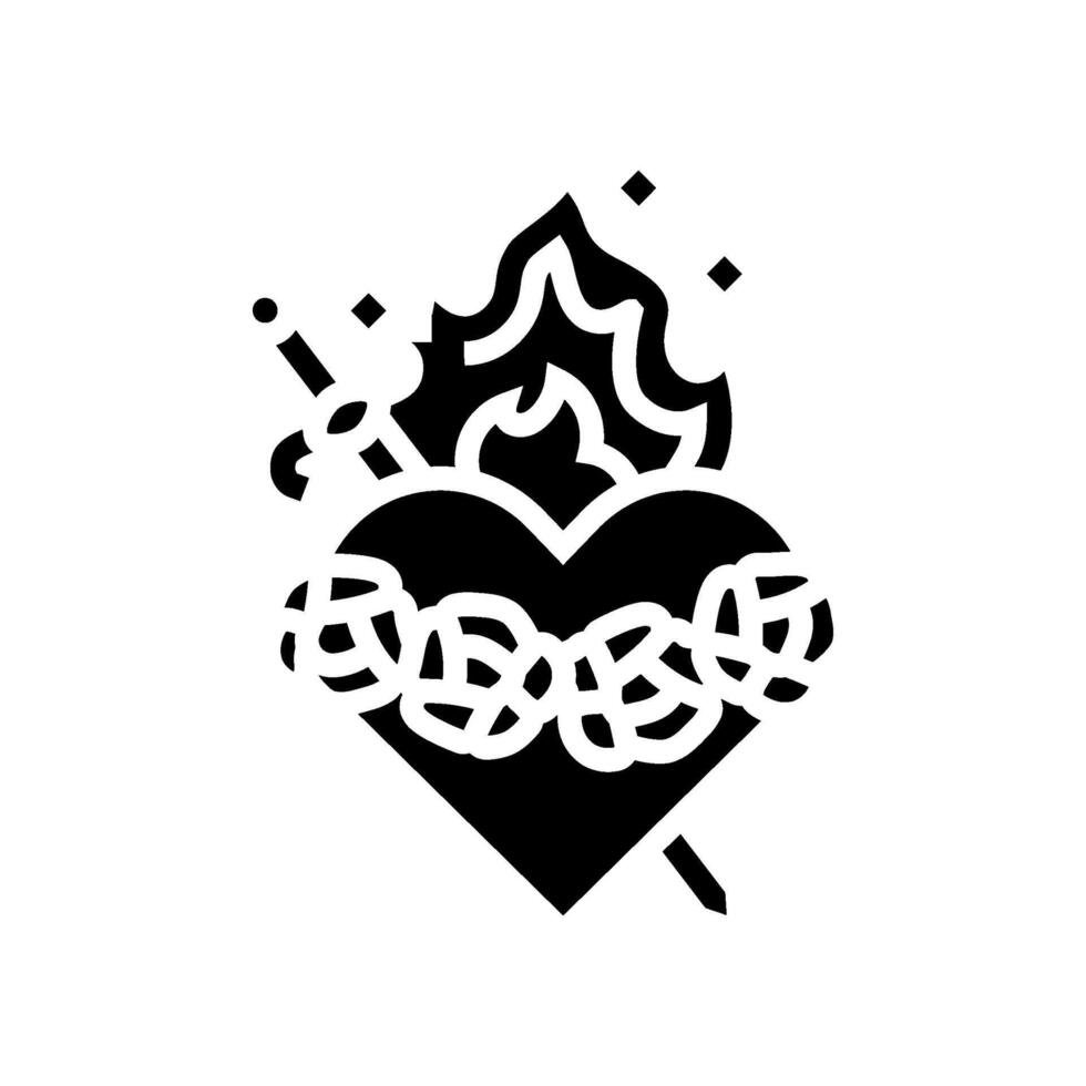 immaculate heart of mary feast catholic holiday glyph icon illustration vector