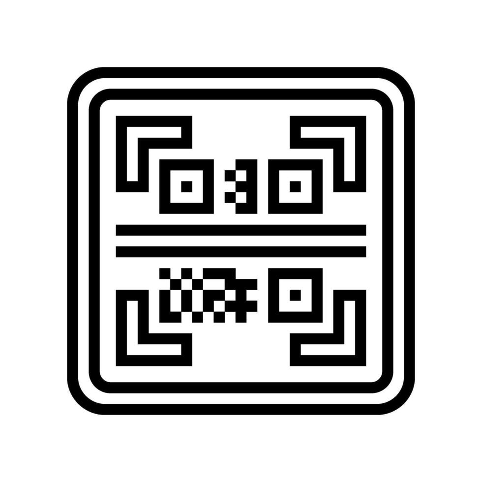 scan me product label caution line icon illustration vector