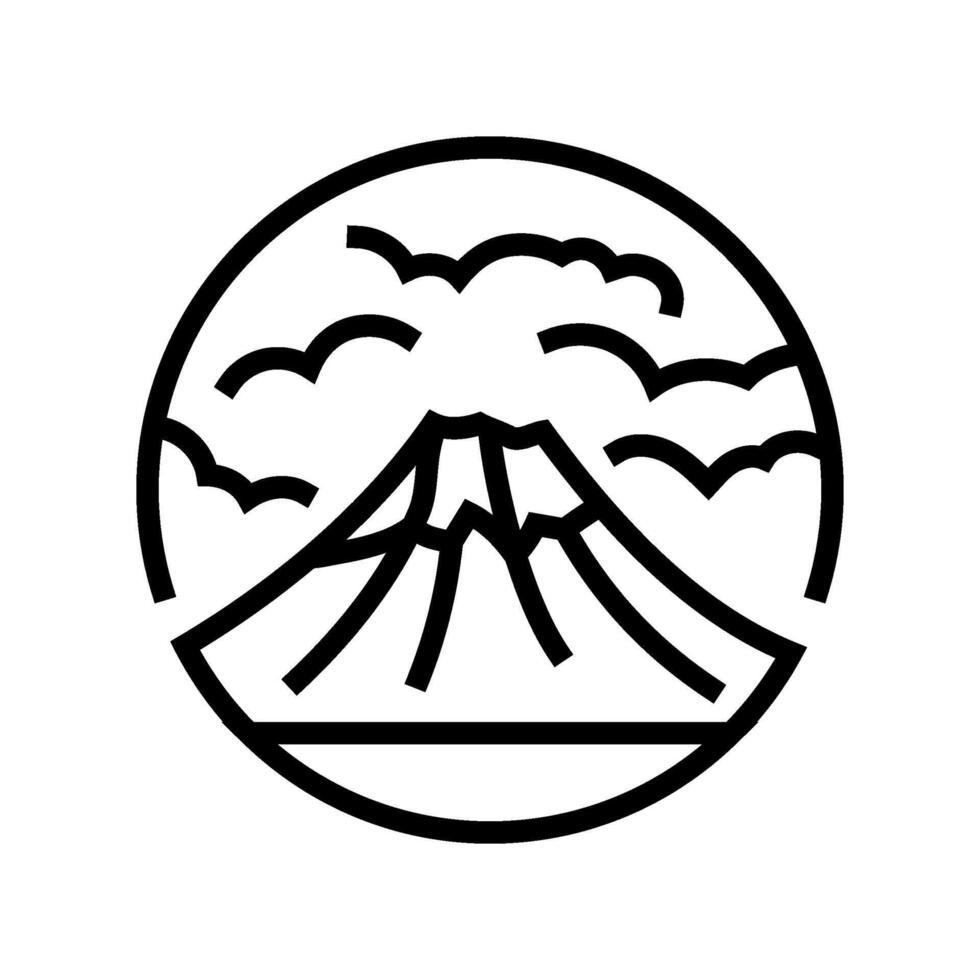 mountain day japanese holiday line icon illustration vector