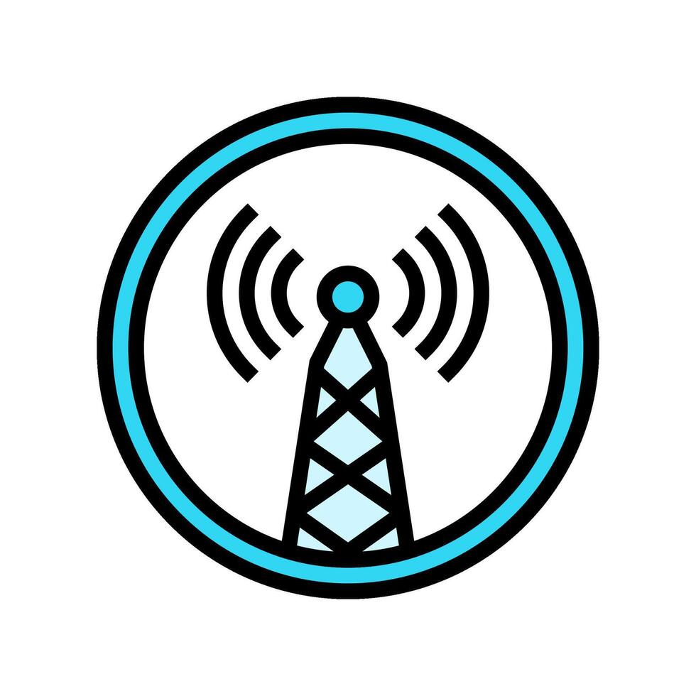 electromagnetic interference label color icon illustration vector