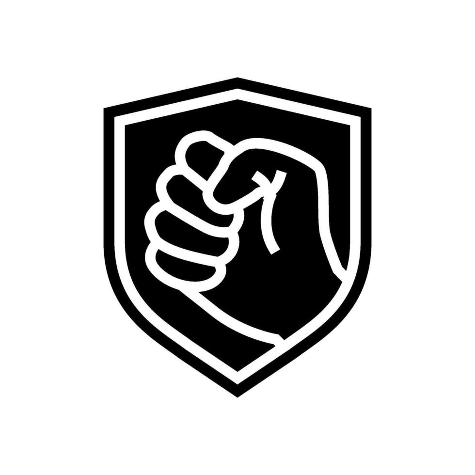 durability strong label product caution glyph icon illustration vector