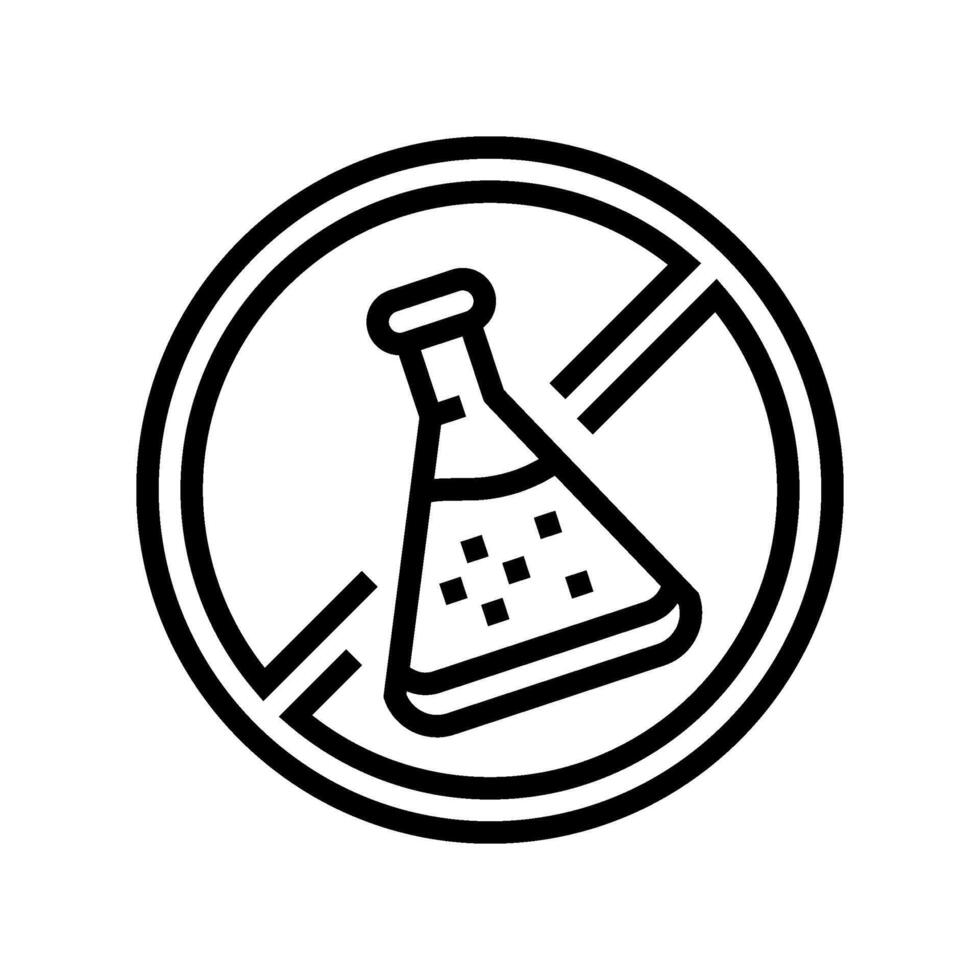 no preservatives product label warning line icon illustration vector