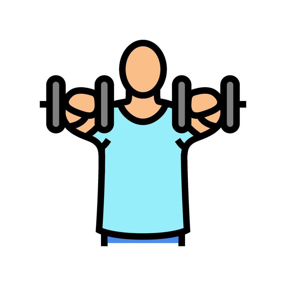 front raises arm fitness exercise color icon illustration vector