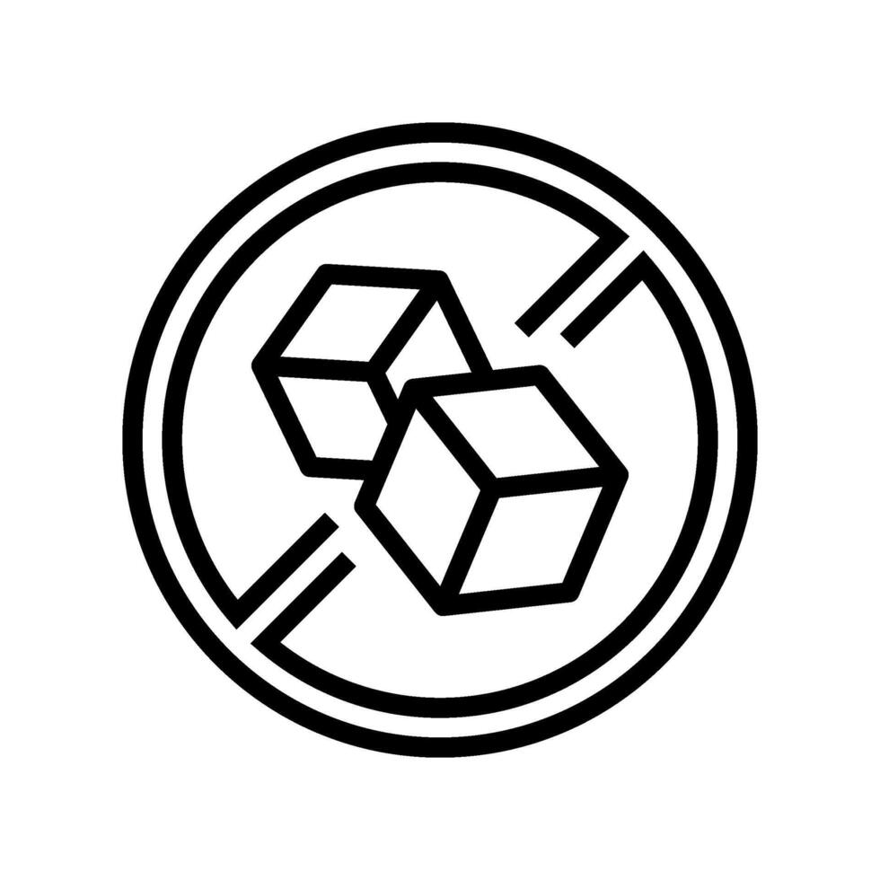 sugar free product label warning line icon illustration vector