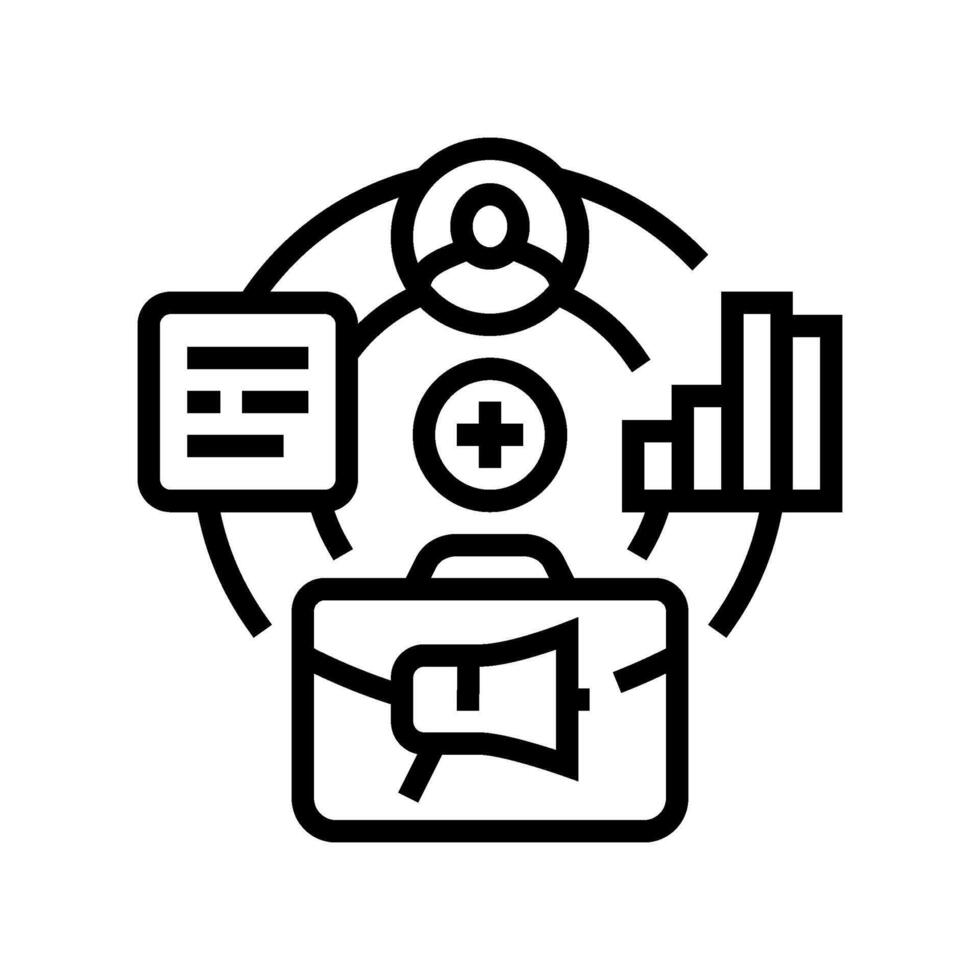 candidate relationship management crm line icon illustration vector