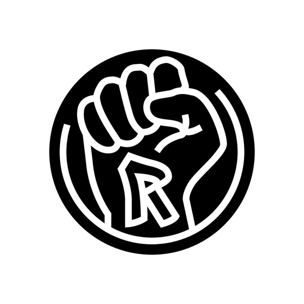 rebellion subculture style punk glyph icon illustration vector