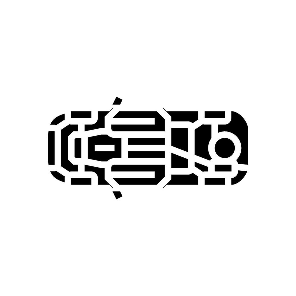 bottom view car modern glyph icon illustration vector