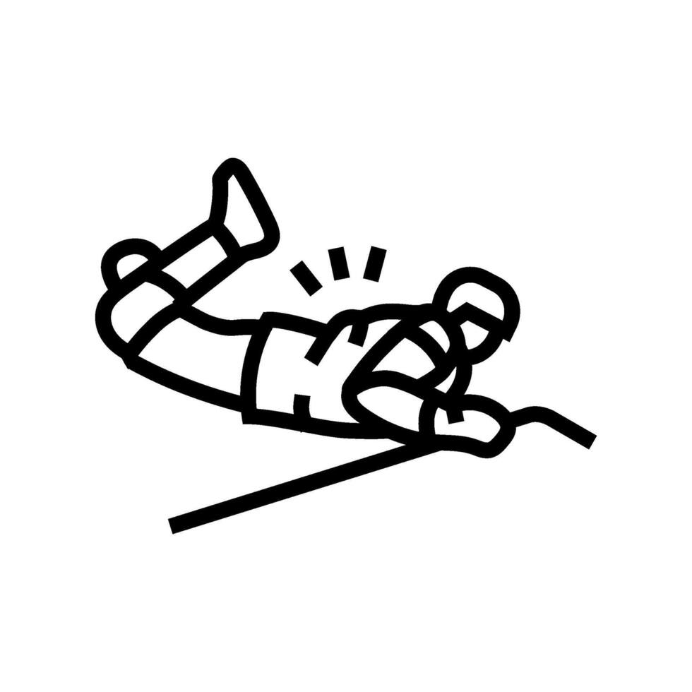 tripping ice hockey sport line icon illustration vector
