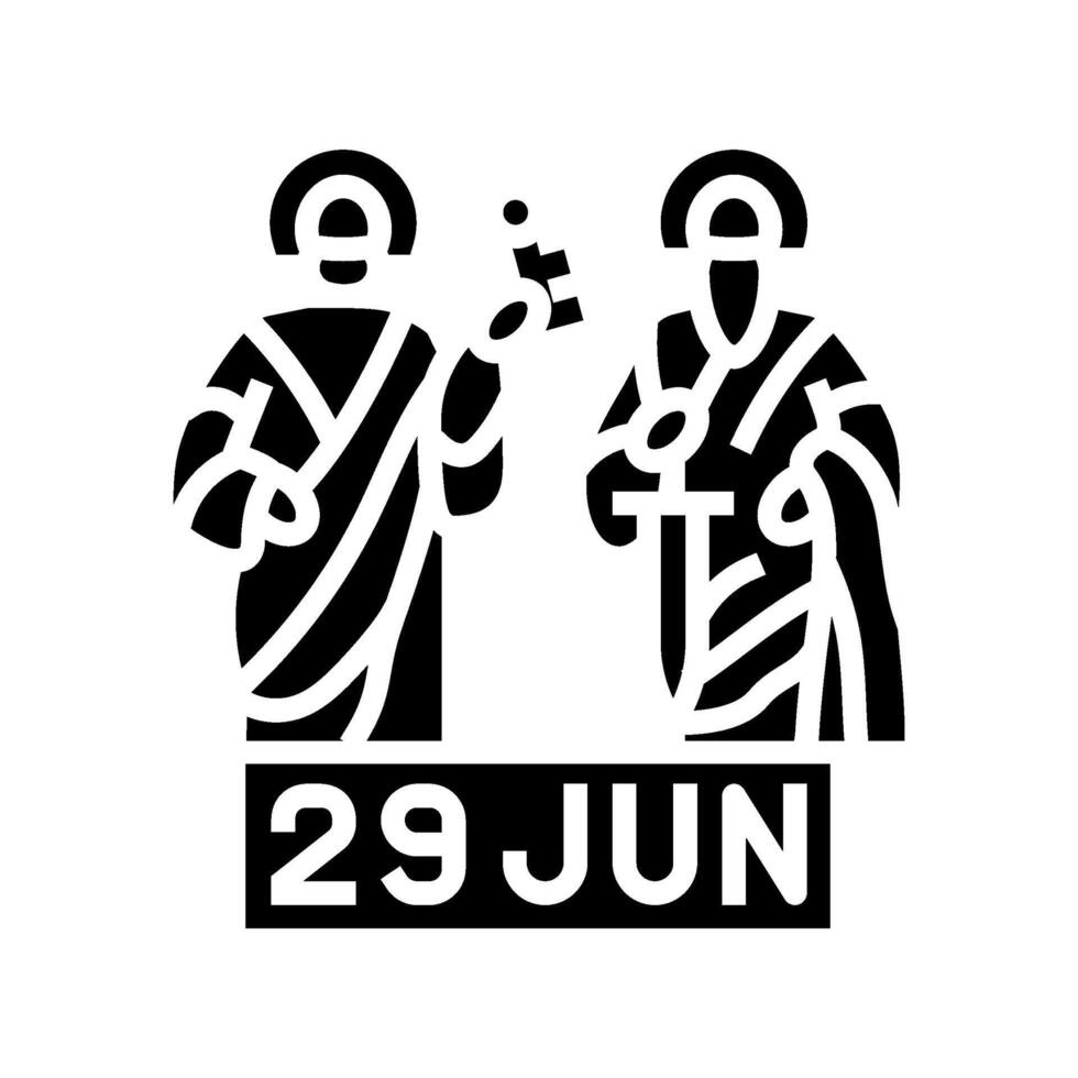 st peter and st paul feast catholic holiday glyph icon illustration vector