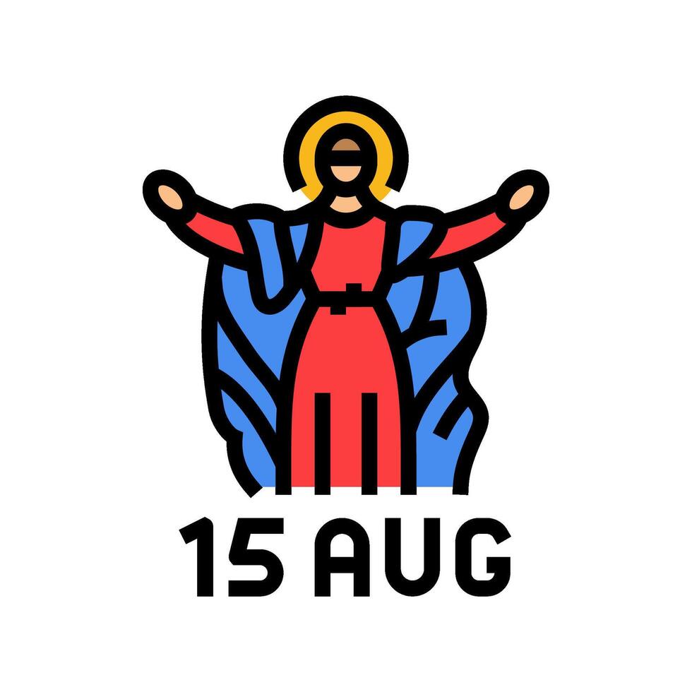 assumption of mary feast catholic holiday color icon illustration vector