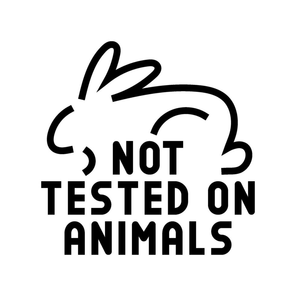 not tested on animals product label warning color icon illustration vector