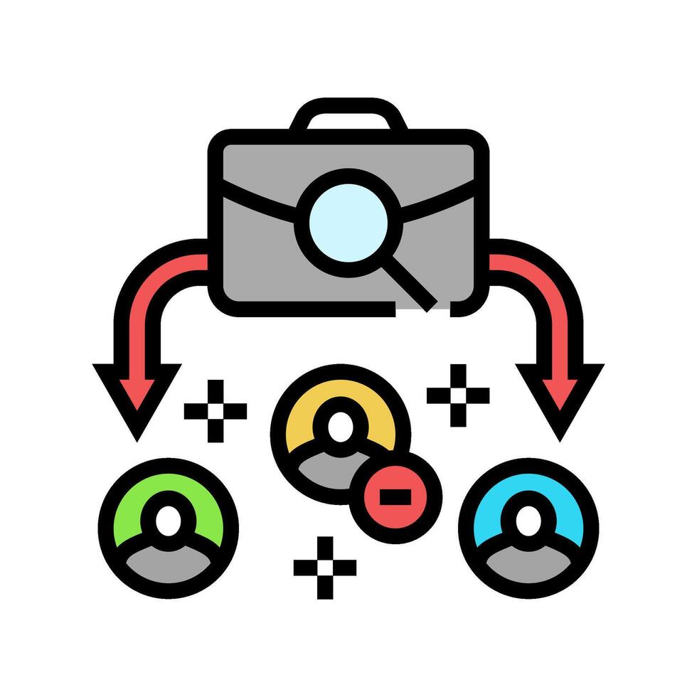 passive candidate recruitment business work job color icon illustration vector