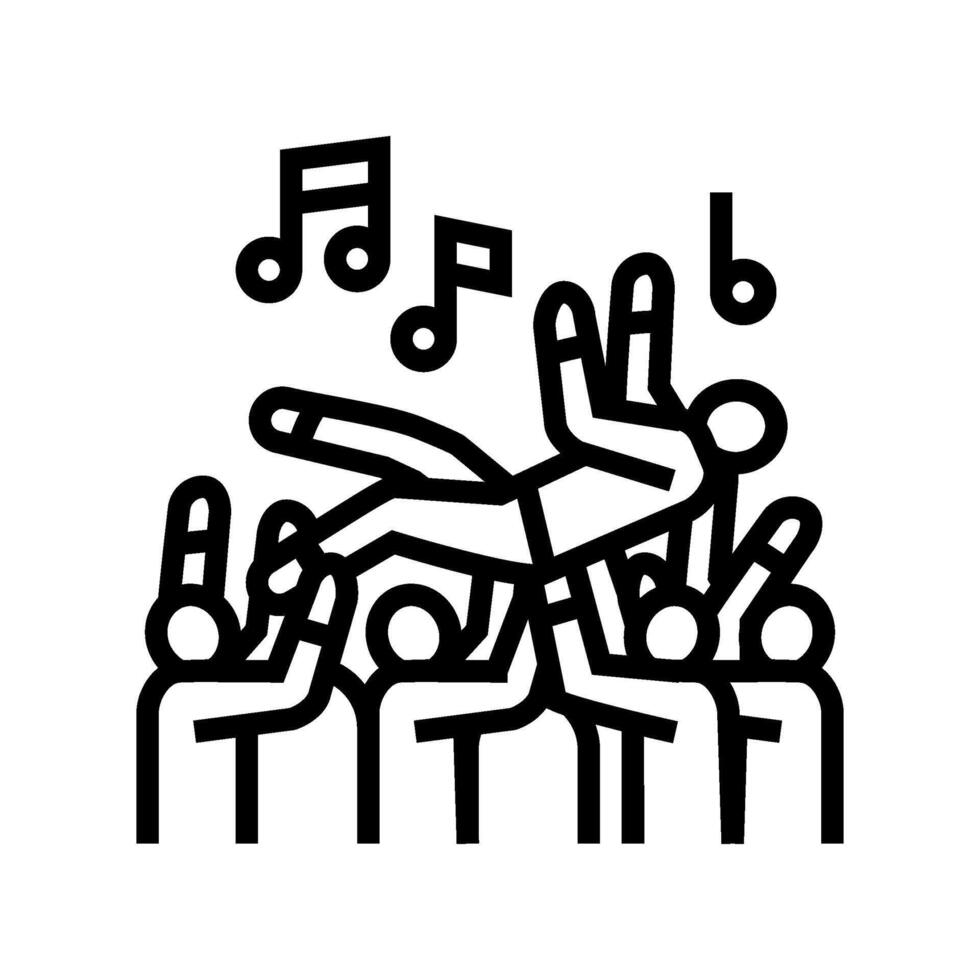 mosh pit subculture style punk line icon illustration vector