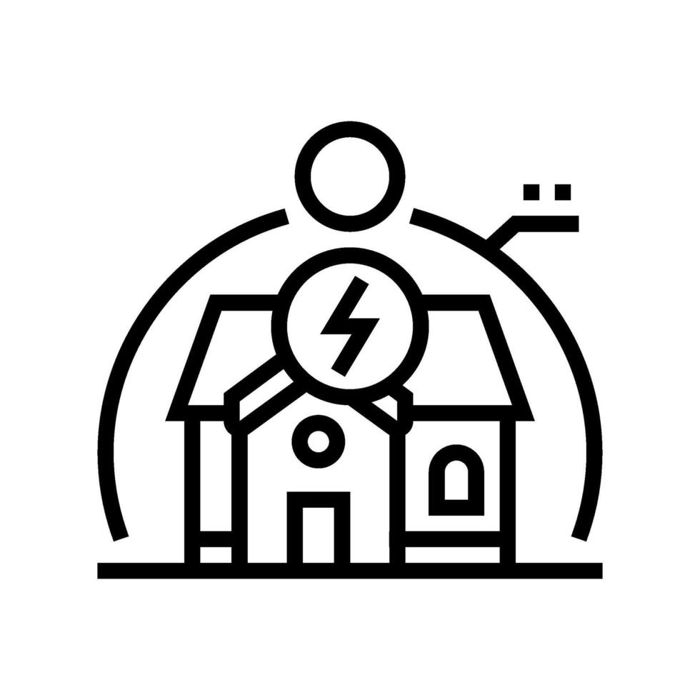 energy modeling audit line icon illustration vector