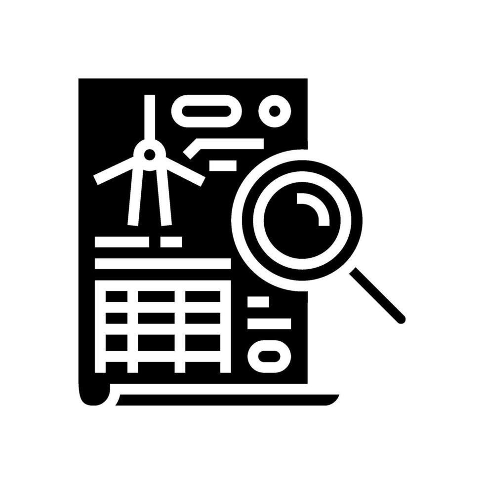 wind energy analysis audit glyph icon illustration vector