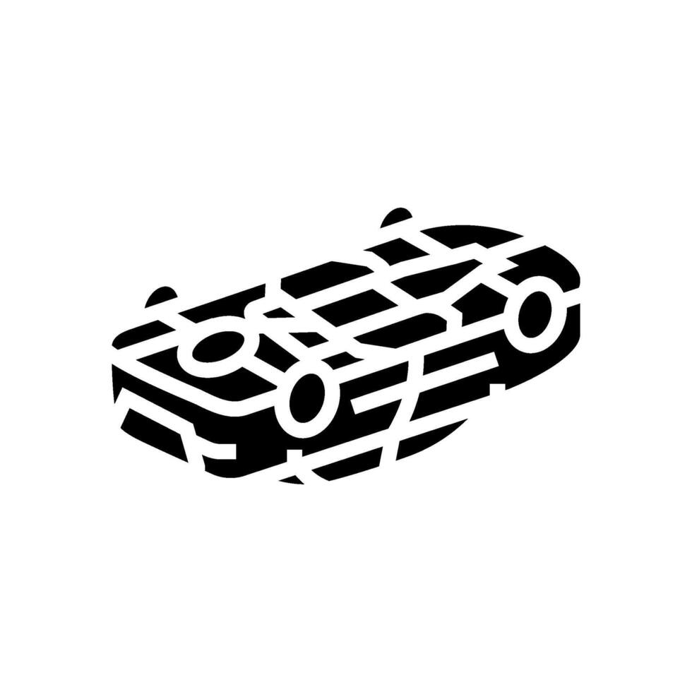 accident inverted car modern glyph icon illustration vector