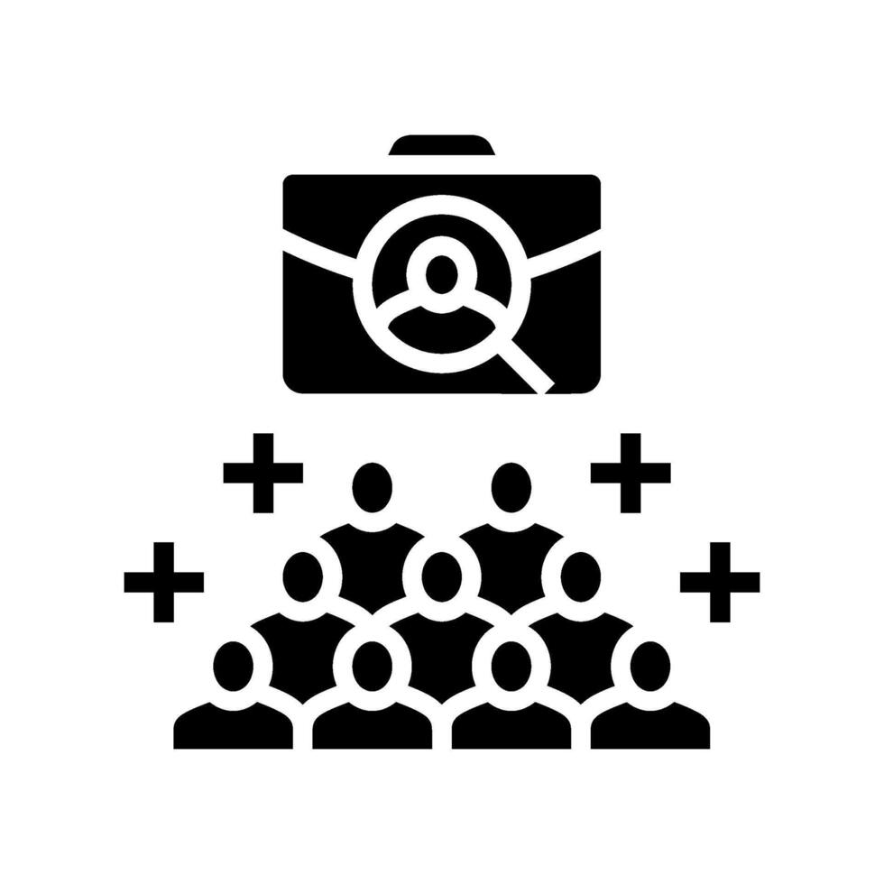 talent pool recruitment business work job glyph icon illustration vector