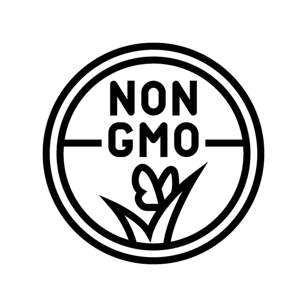 gmo free product label warning line icon illustration vector