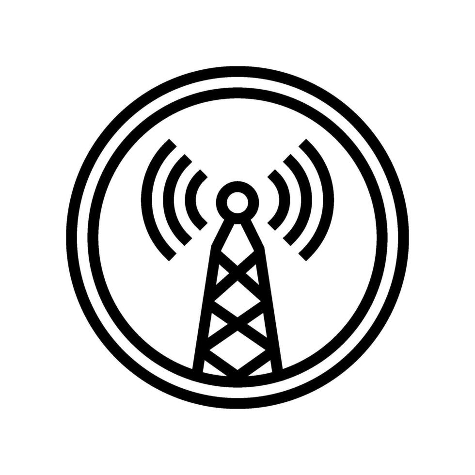 electromagnetic interference label line icon illustration vector
