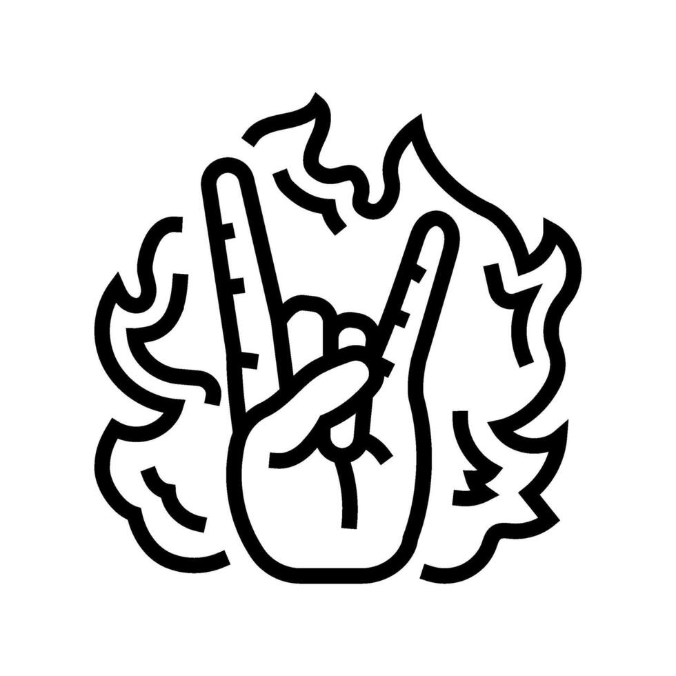 hardcore punk subculture style line icon illustration vector