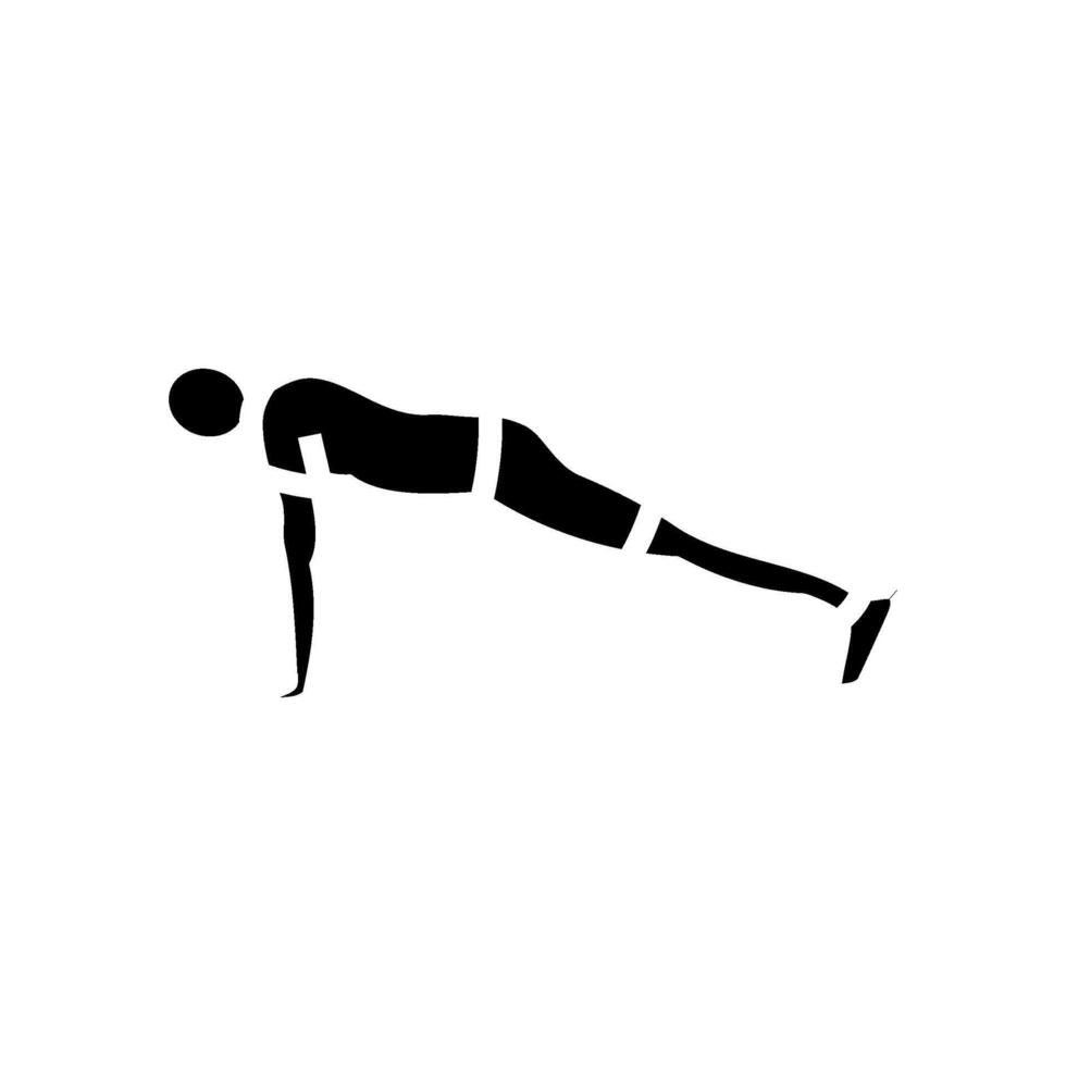 push ups arm fitness exercise glyph icon illustration vector