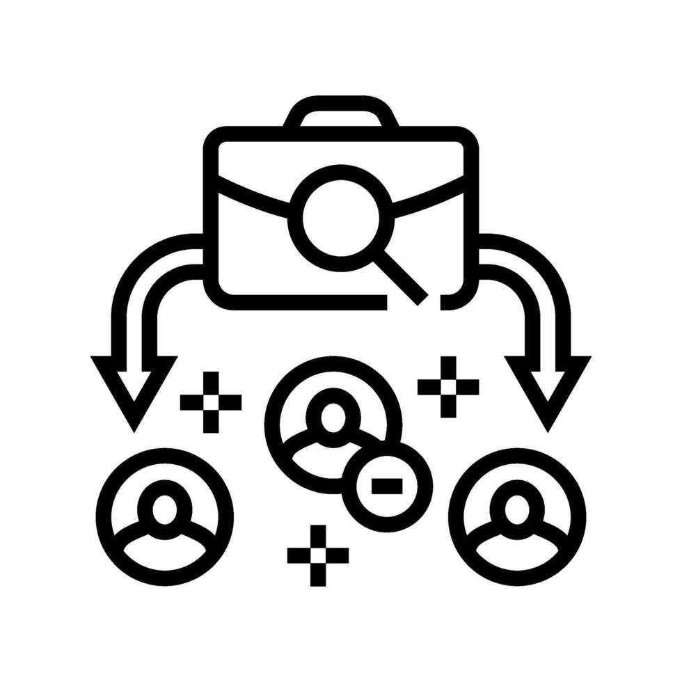 passive candidate recruitment business work job line icon illustration vector